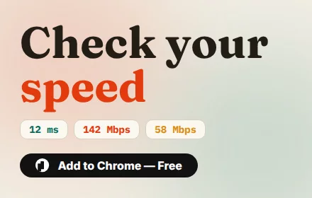 SpeedCheckTest extension — check your internet speed